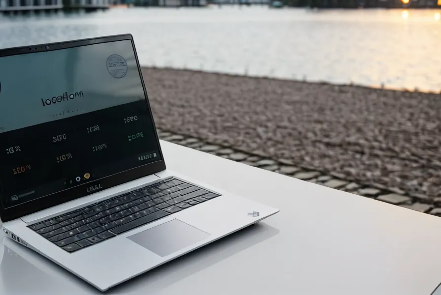 Tablet-Nutzung im Freien an der Hamburger Alster bei Sonnenuntergang